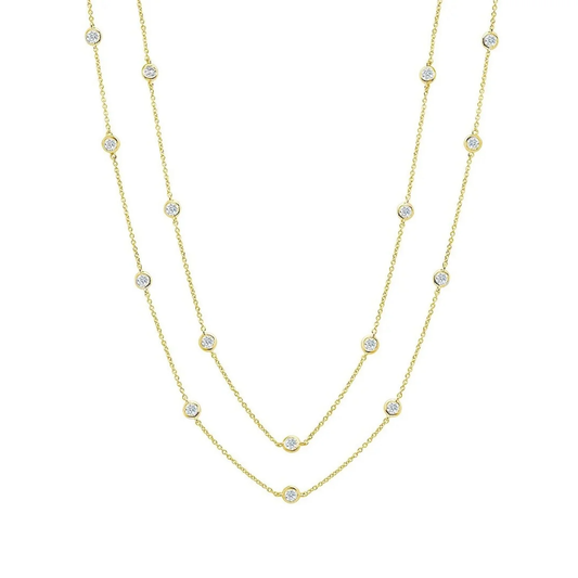 CRISLU - Bezel 4mm 36” Station Necklace