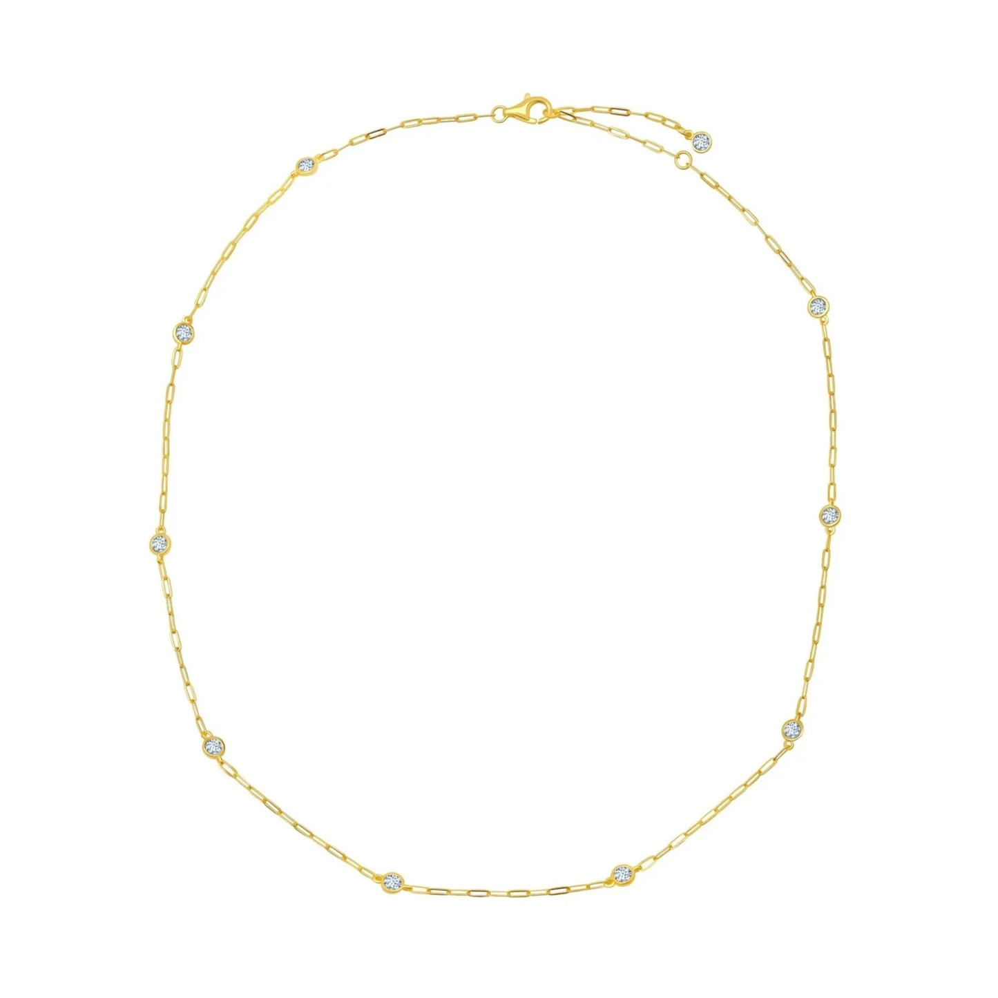 CRISLU - Paperclip Aura Station 16” Necklace