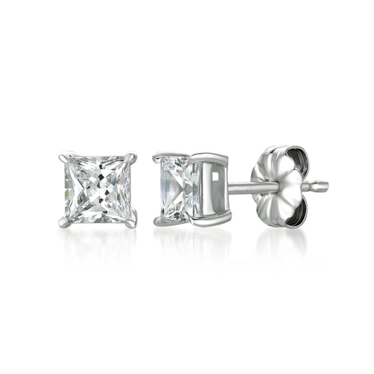 CRISLU - Princess Cut Stud Earrings