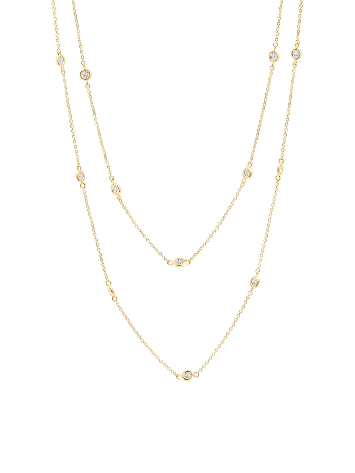 CRISLU - Bezel 2mm 36” Station Necklace