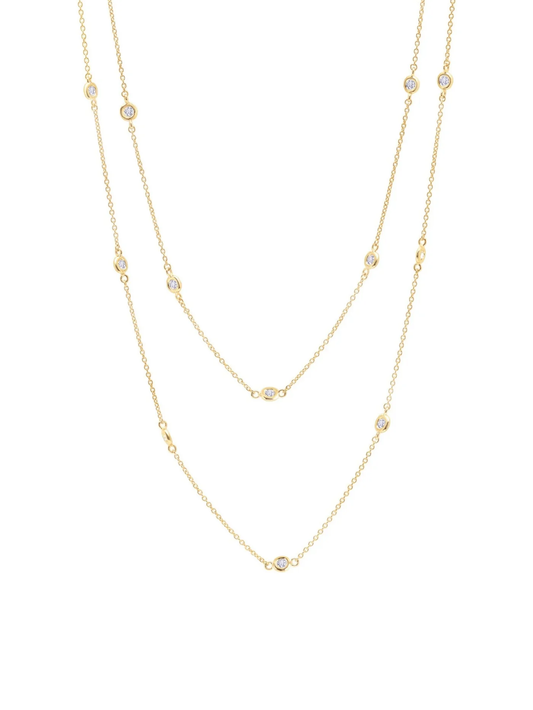 CRISLU - Bezel 2mm 36” Station Necklace
