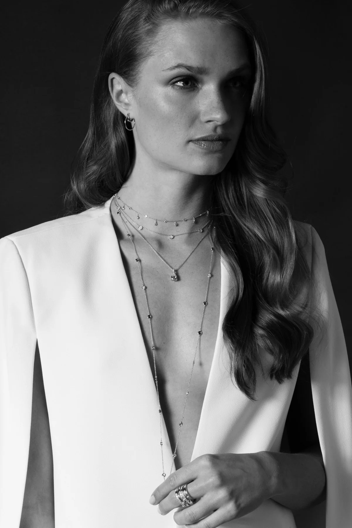 CRISLU - Paperclip Aura 36”  Station Necklace