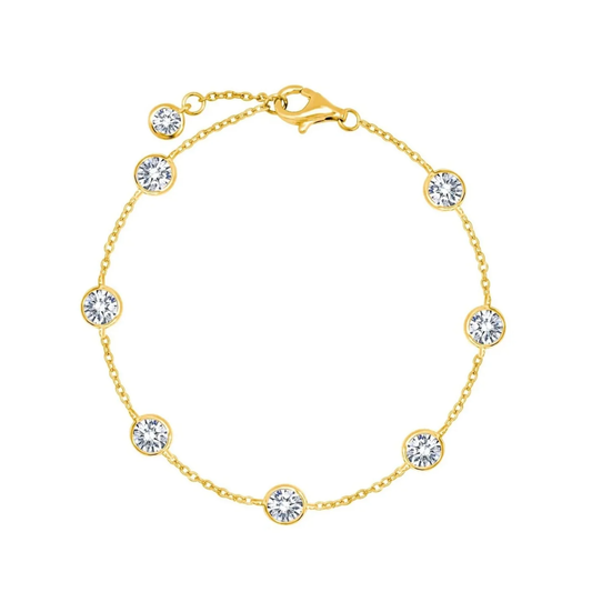 CRISLU - Bezel 4mm Station Anklet