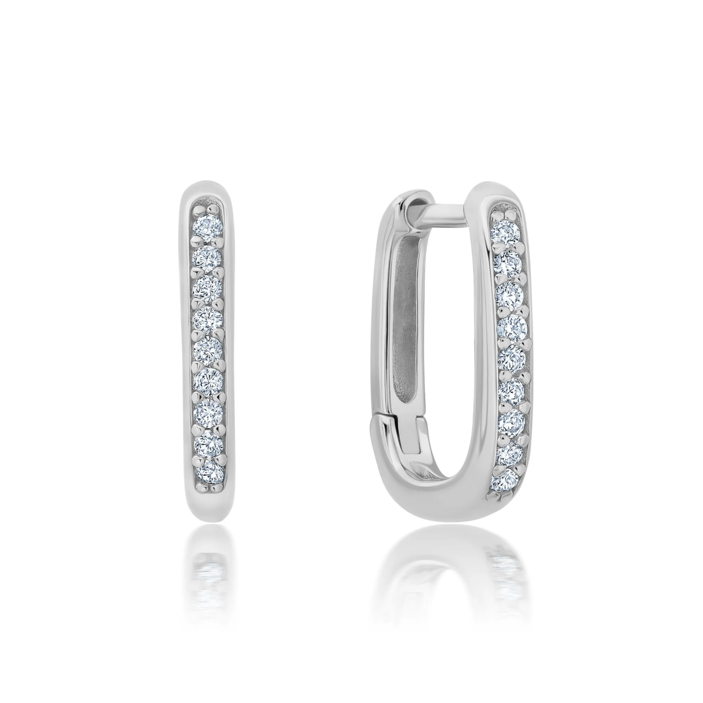 CRISLU - Square Huggie Hoops