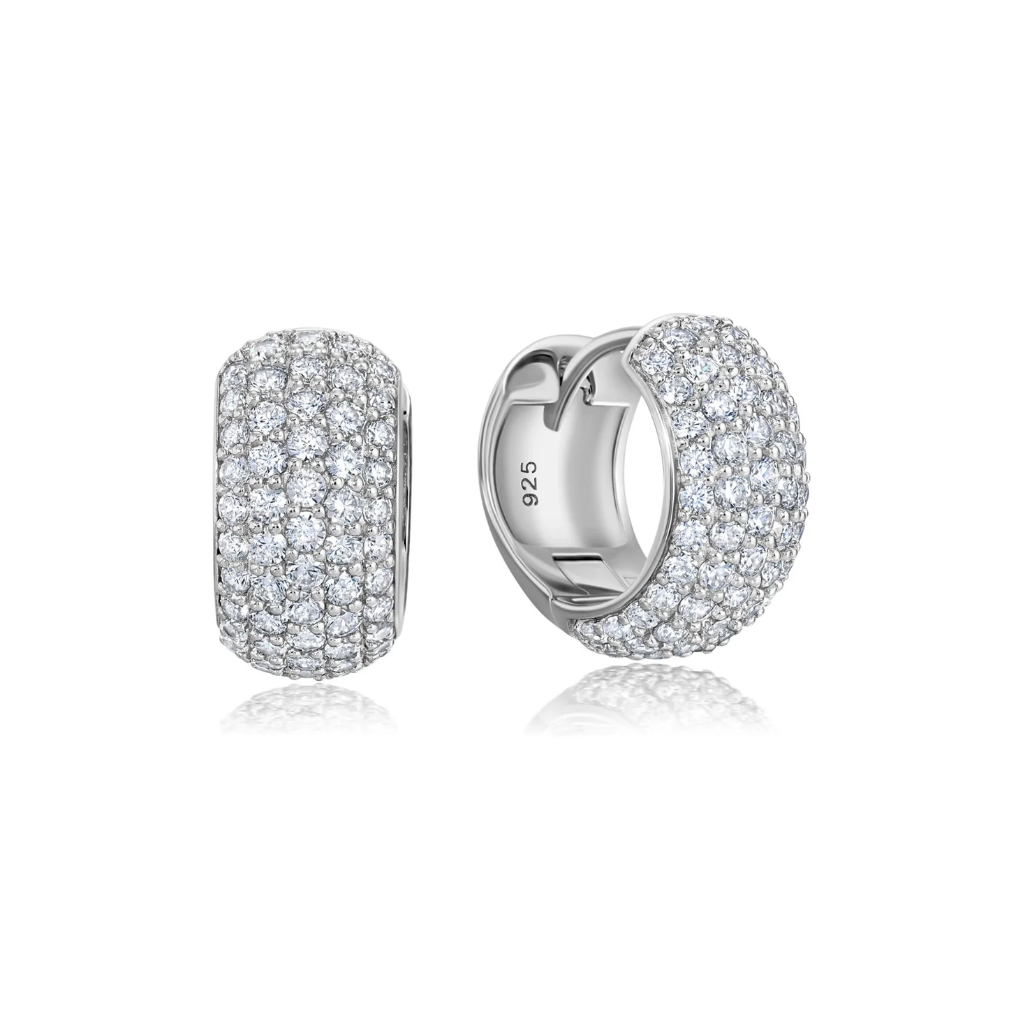 CRISLU - Pave Huggie Hoops