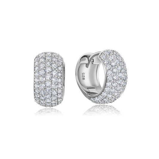 CRISLU - Pave Huggie Hoops