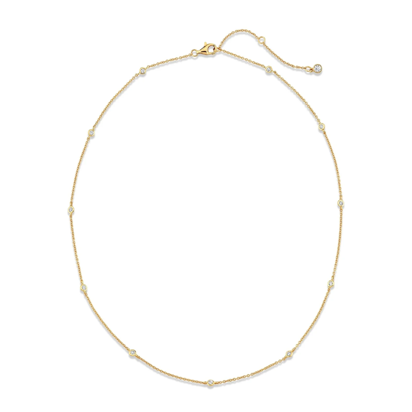 CRISLU -  Bezel 4mm 16” Station Necklace