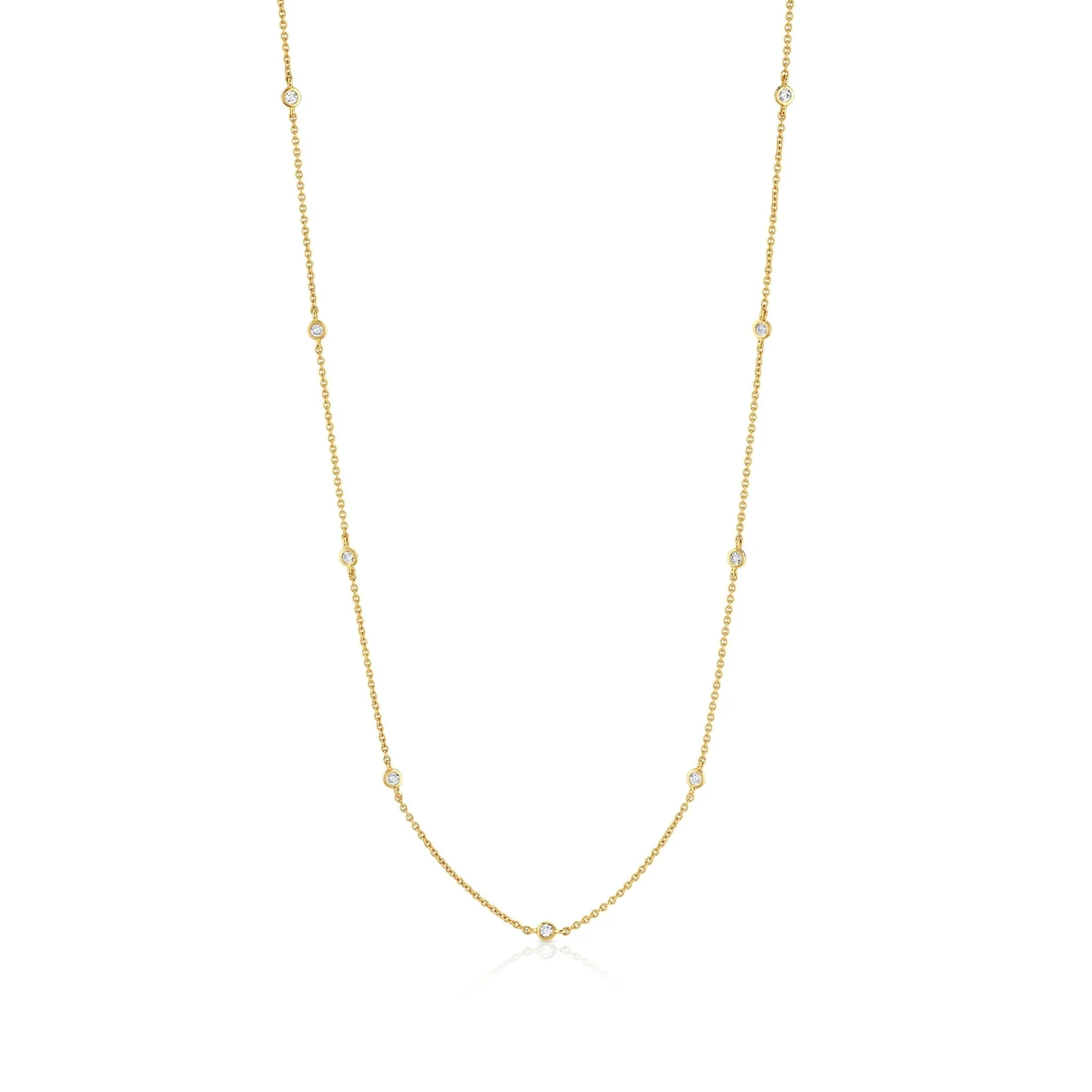 CRISLU -  Bezel 4mm 16” Station Necklace