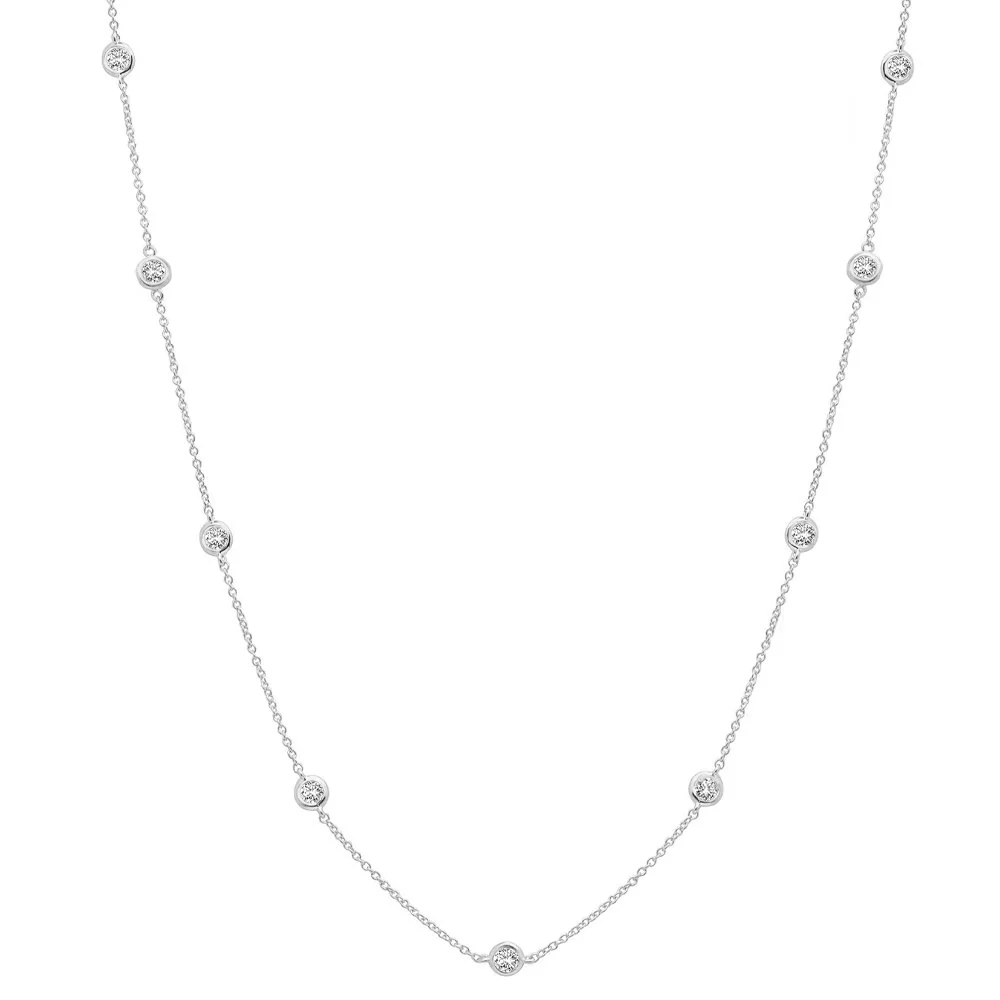 CRISLU -  Bezel 4mm 16” Station Necklace