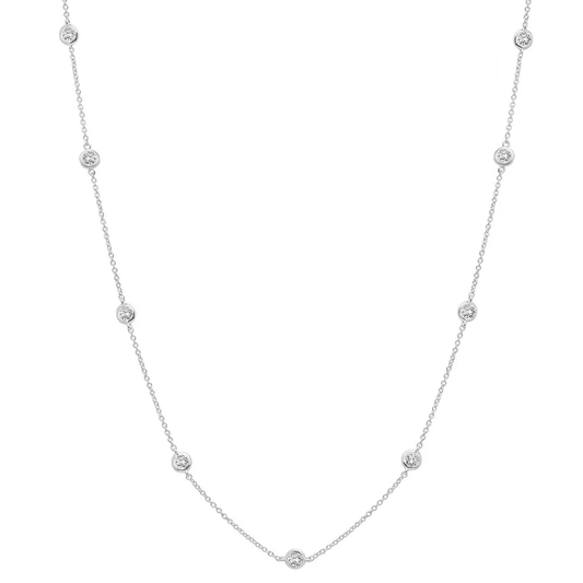 CRISLU -  Bezel 4mm 16” Station Necklace