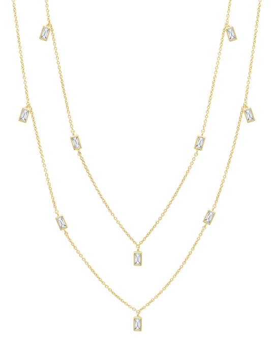 CRISLU - Prism Baguette 36" Necklace