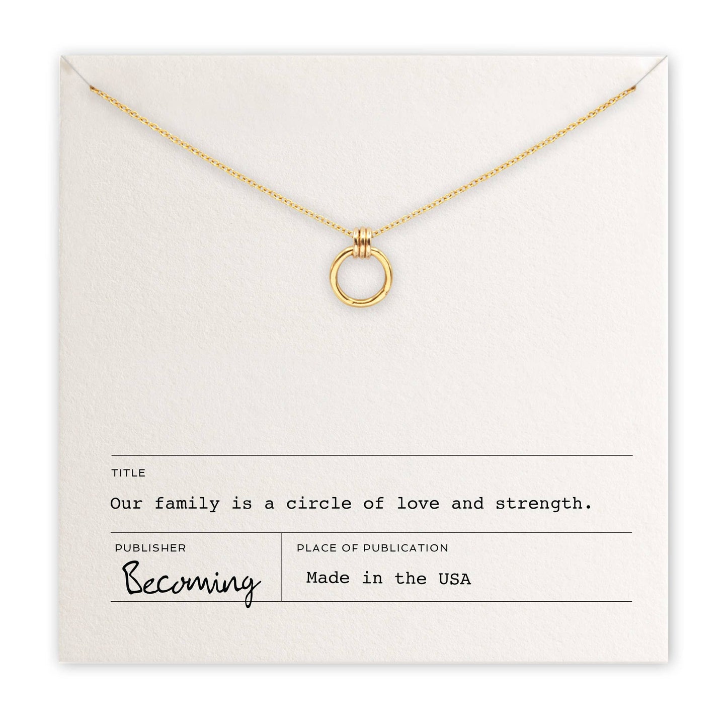 Family Circle Necklace: Gold Fill