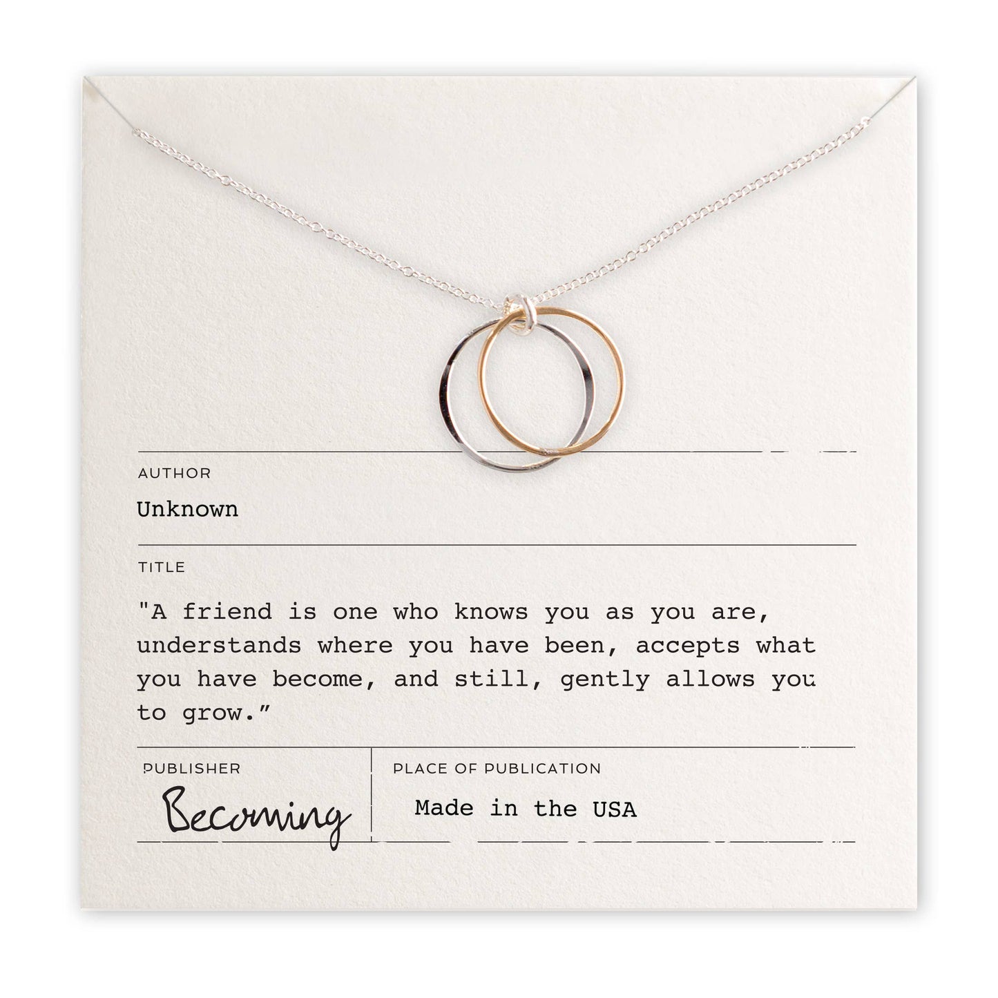 Becoming - Friendship Circles Necklace Mixed Metal
